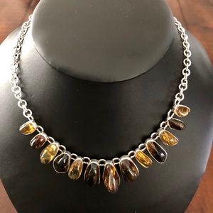 Sterling silver and Amber Nexklace